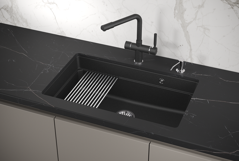 Мойка кухонная Granula Kitchen Space 7303U, ЧЁРНЫЙ